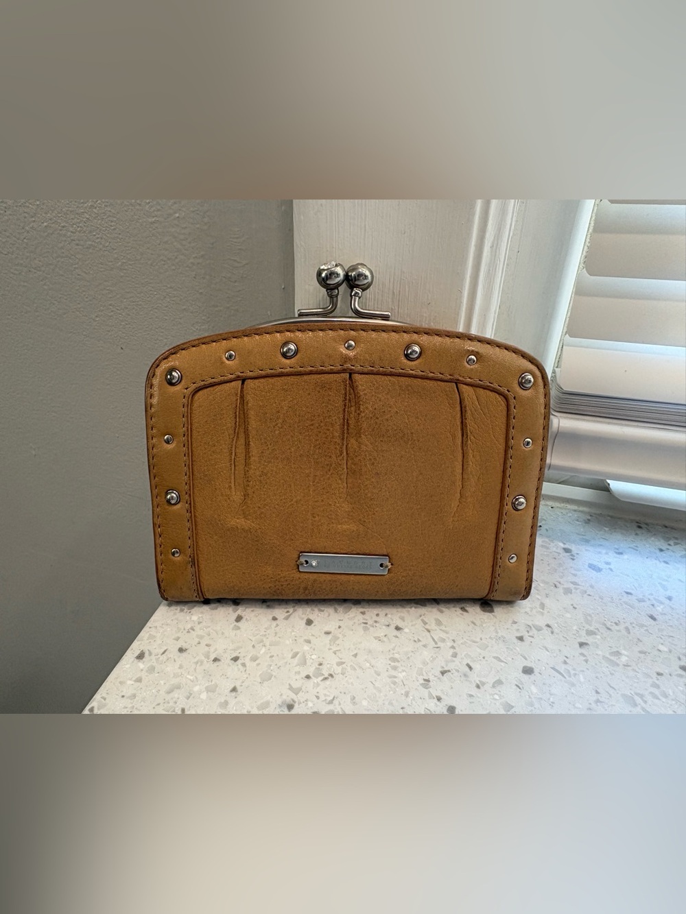 Coin/Wallet Pouch- Laundry by Shelli Segal- Carmel color